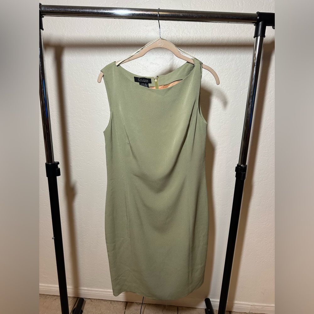 VINTAGE Gillian Sage Green Midi Dress